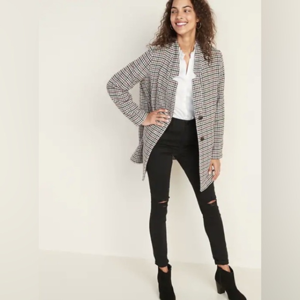 Old Navy Textured Wool Houndstooth Coat